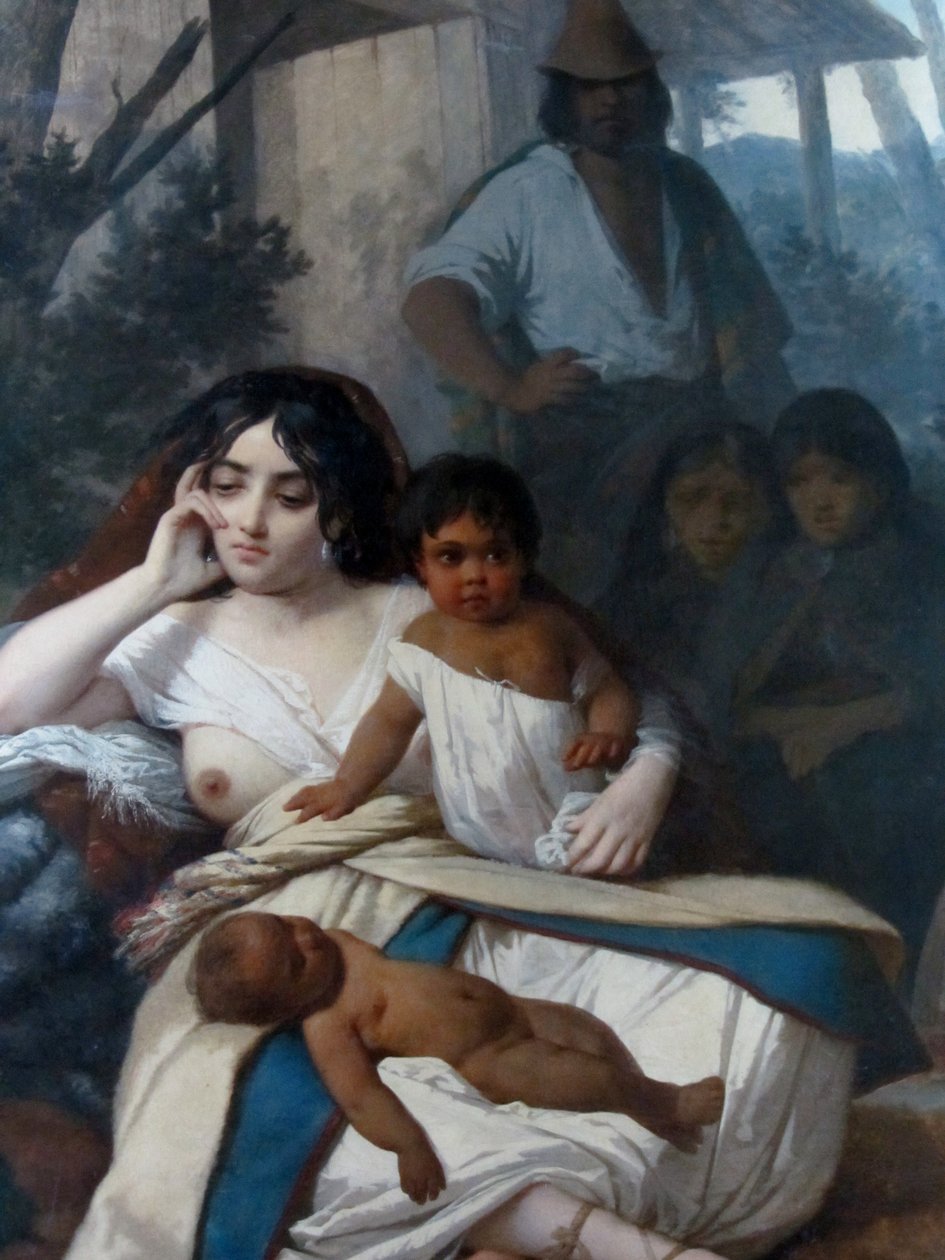 Elisa Bravo Jaramillo de Bañados, chefen for hustruen eller Elisa Bravo i fangenskab (detaljer) af Raymond Auguste Quinsac Monvoisin
