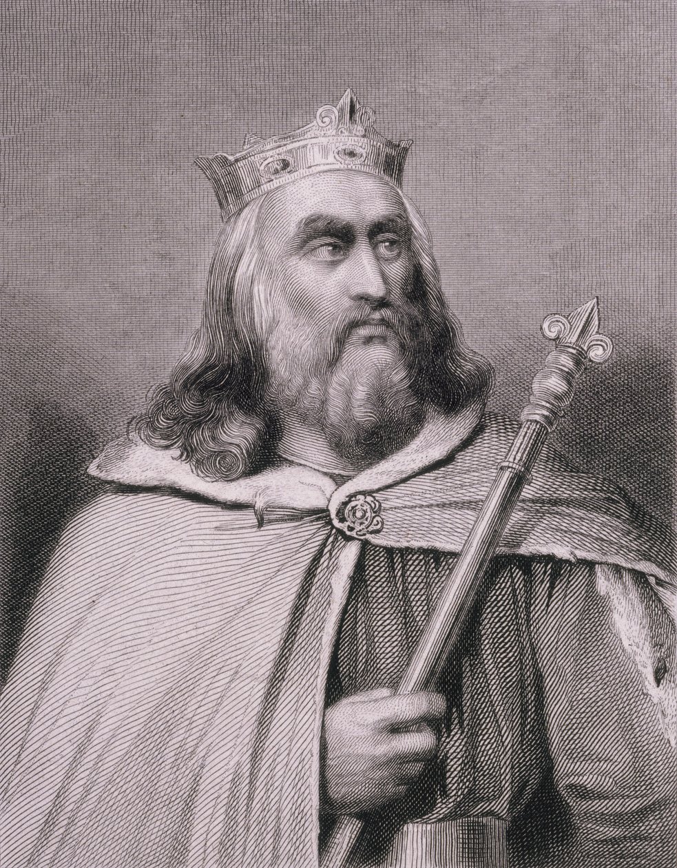 Clotaire eller Chlotar II (d.629) Frankernes konge, graveret af Weber af Raymond Quinsac Monvoisin