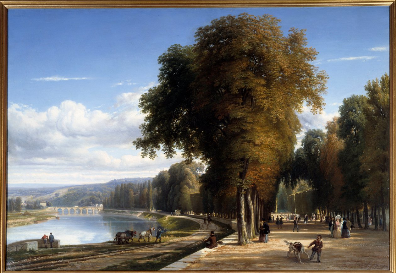 Gå til Saint Cloud Park Maleri af Raymond Esbrat (1809-1856) 1850 Roanne. Musee Joseph Dechelette - Gåtur i parken Saint Cloud. Maleri af Raymond Esbrat (1809-1856) af Raymond Esbrat