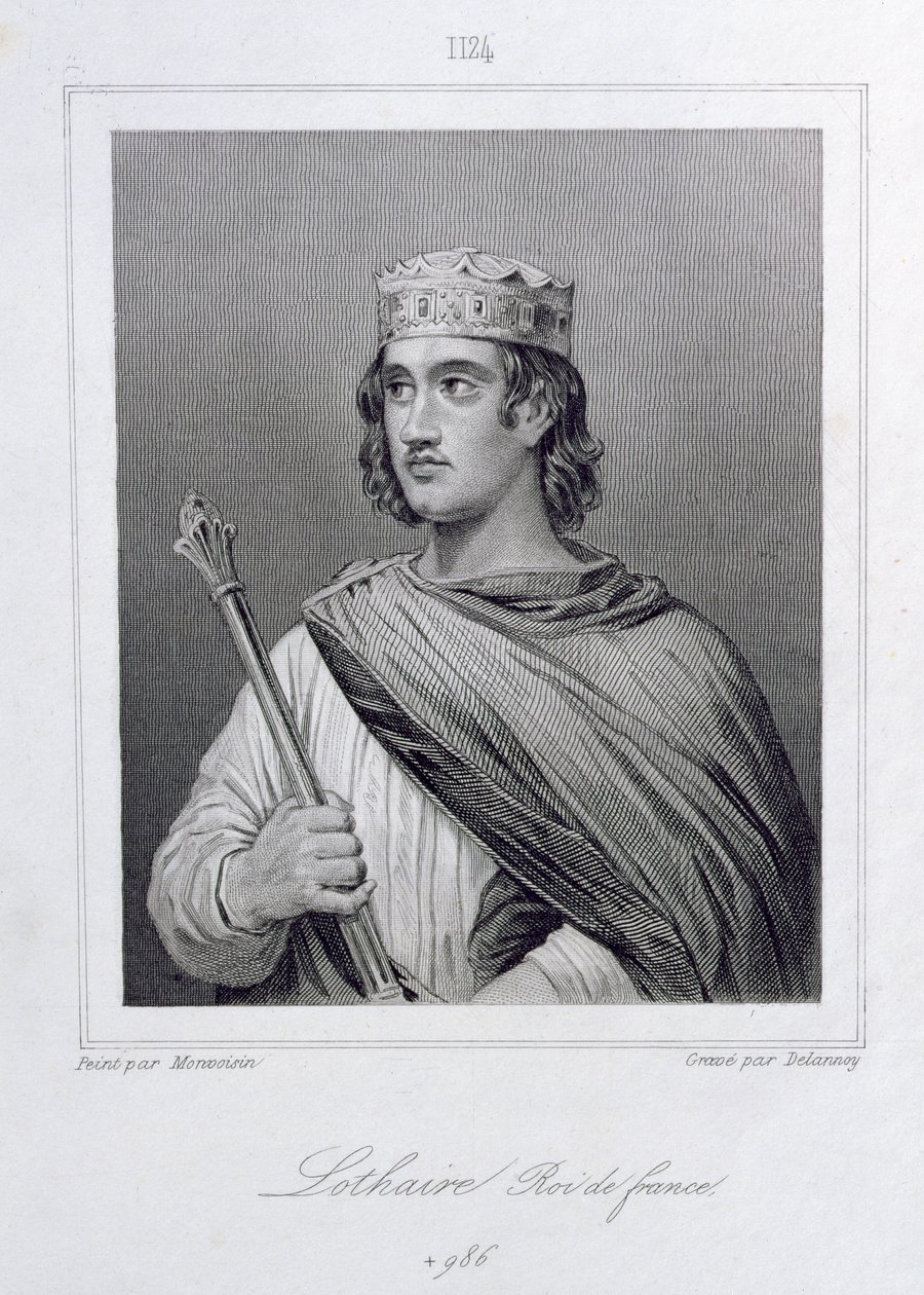 Lothar (941-986), konge af Frankrig, graveret af Delannoy af Raymond Quinsac Monvoisin