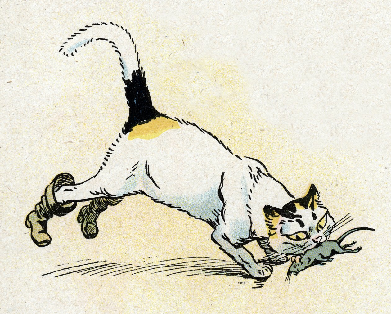 "Le Chat Botte" illustration til eventyrene af Charles Perrault (illustration) ca. 1920 af Raymond de la Neziere