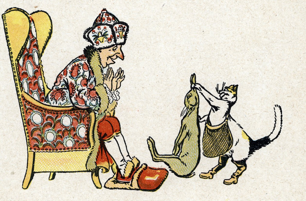 "Le Chat Botte" illustration til eventyrene af Charles Perrault (illustration) ca. 1920 af Raymond de la Neziere