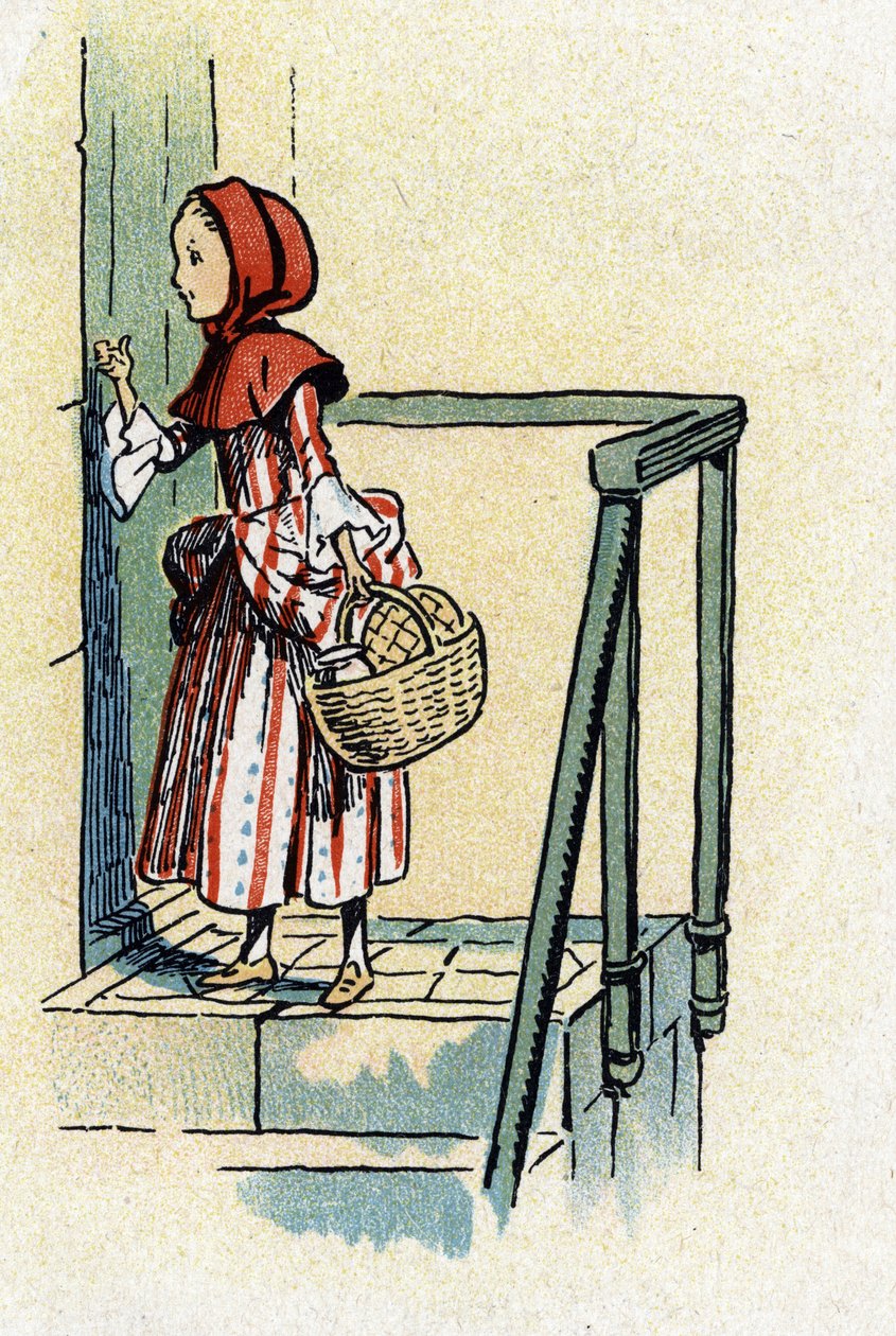 "Rødhætte" fra eventyrene af Charles Perrault (illustration) ca. 1920 af Raymond de la Neziere