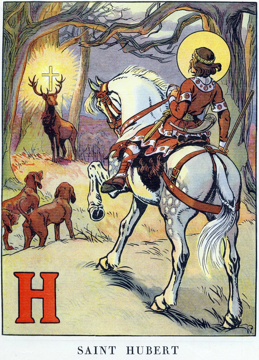 Den hellige Huberts vision (656 og 658-727) af Raymond de la Neziere