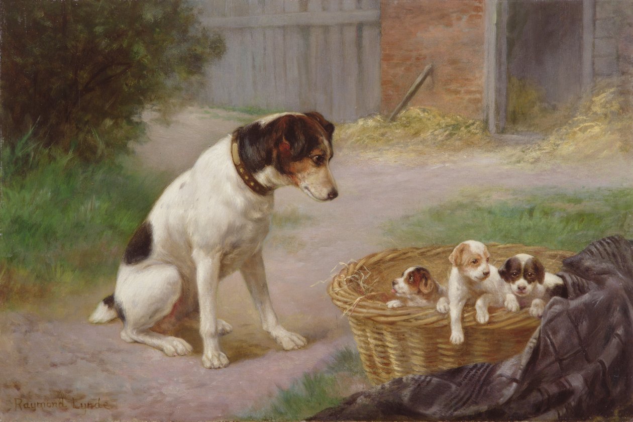 A Proud Mother, ca. 1910 (olie på lærred) af Raymonde Lynde