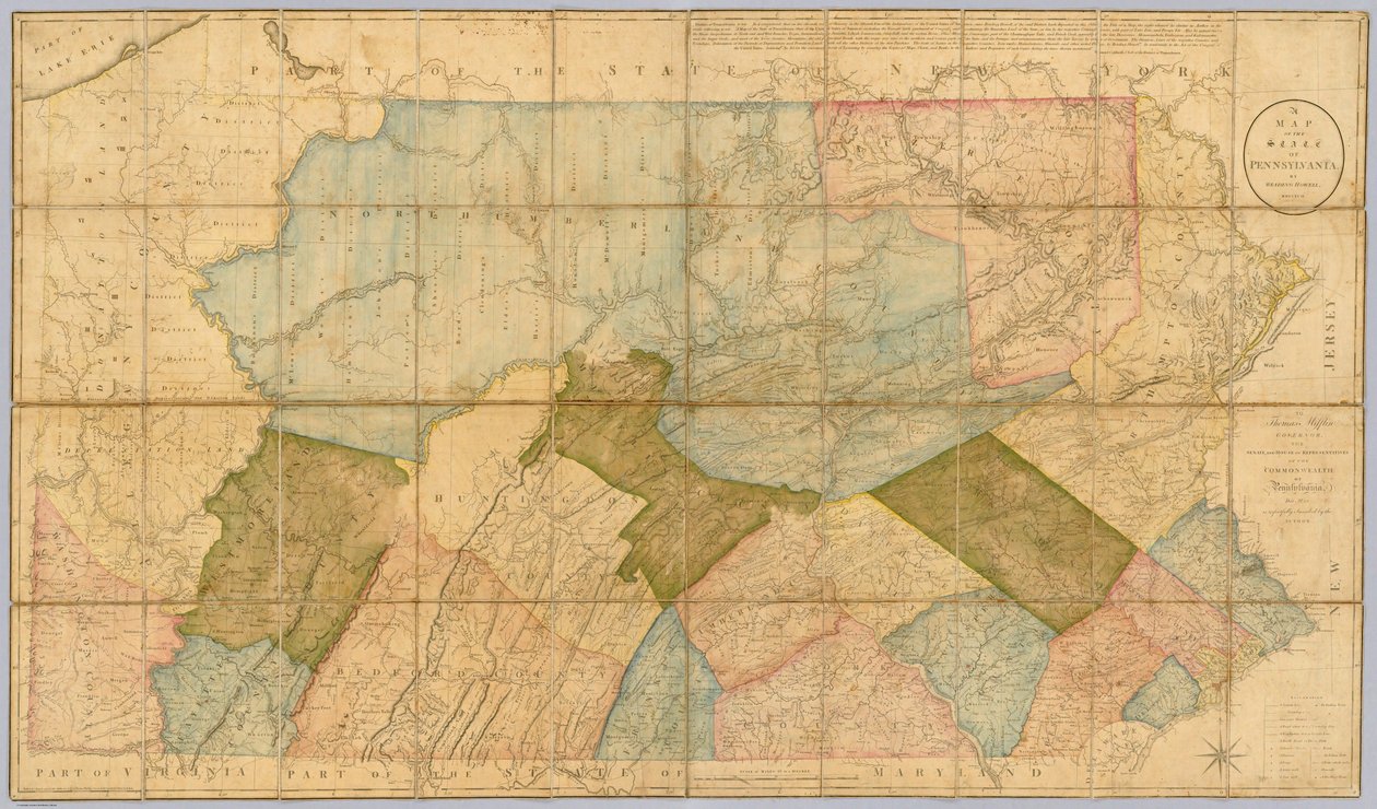 Et kort over staten Pennsylvania af Reading Howell