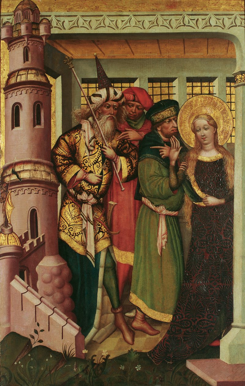 St. Barbara føres ind i tårnet af Regensburger Maler