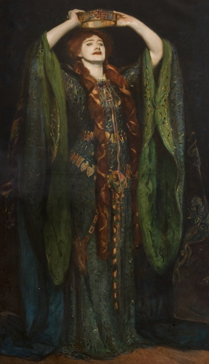 Dame Ellen Terry (1847-1928) som Lady Macbeth, efter et maleri af John Singer Sargent (1856-1925) 1896 af Reginald Grenville Eves