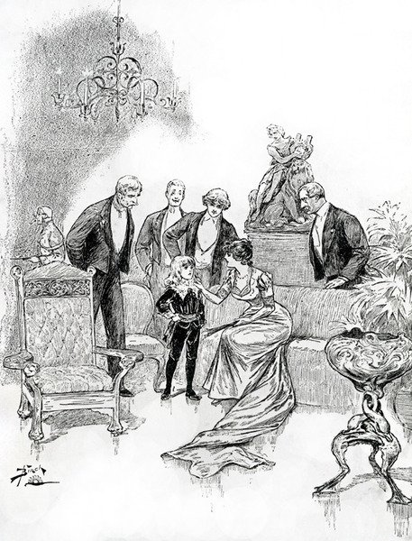 Illustration til Lille Lord Fauntleroy (gravering) af Reginald Bathurst Birch