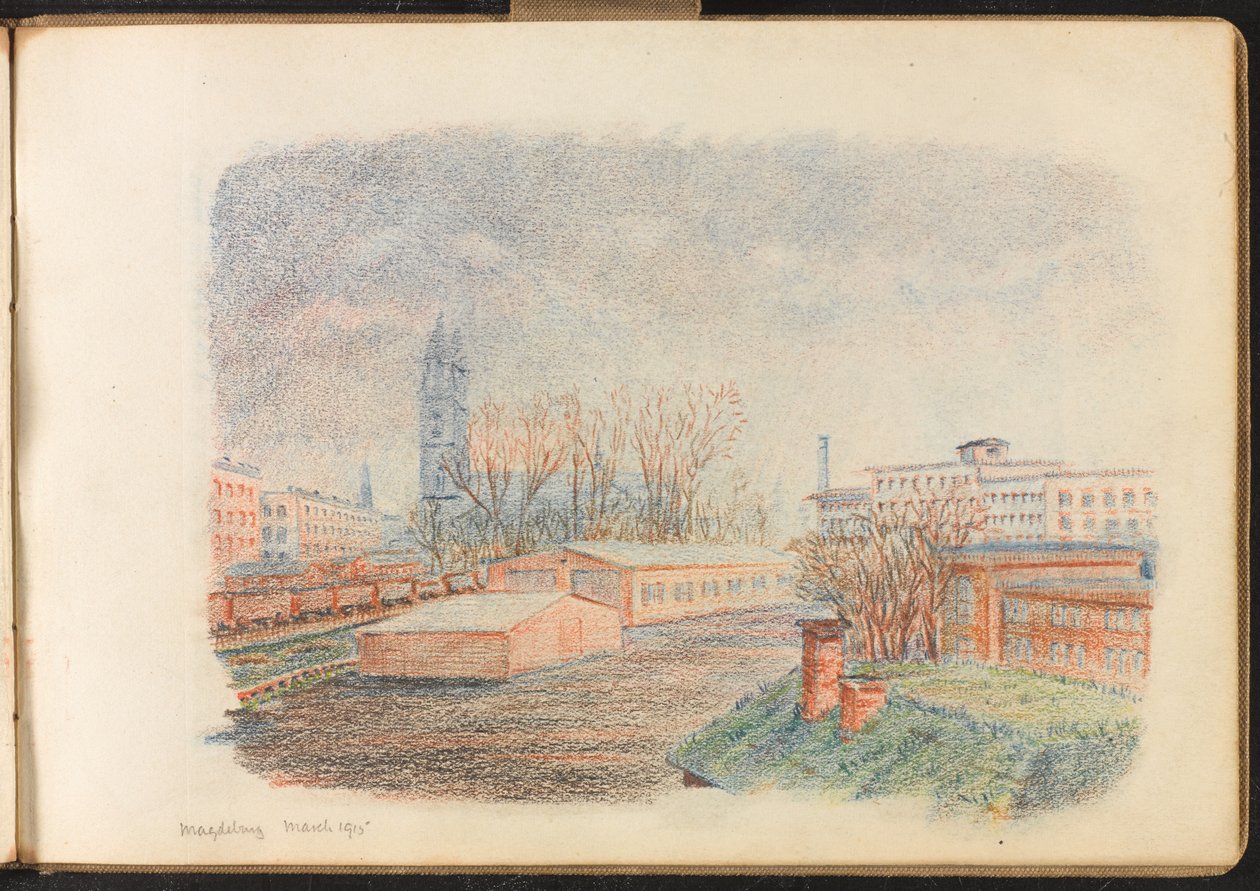 Magdeburg camp, marts 1915 (tegning) af Reginald Copleston Bond