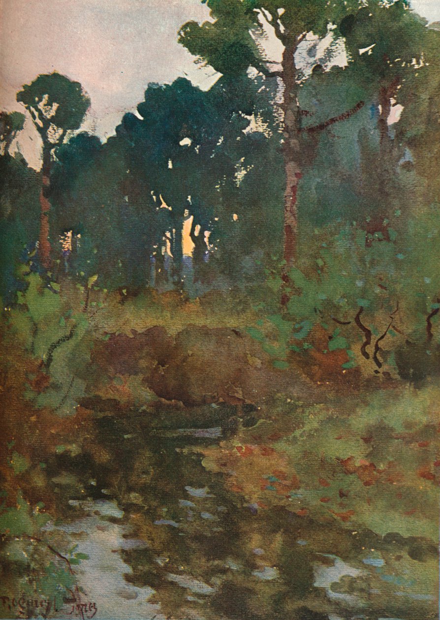Dekorativt landskabsstudie, c1903 1903-1904 af Reginald Jones