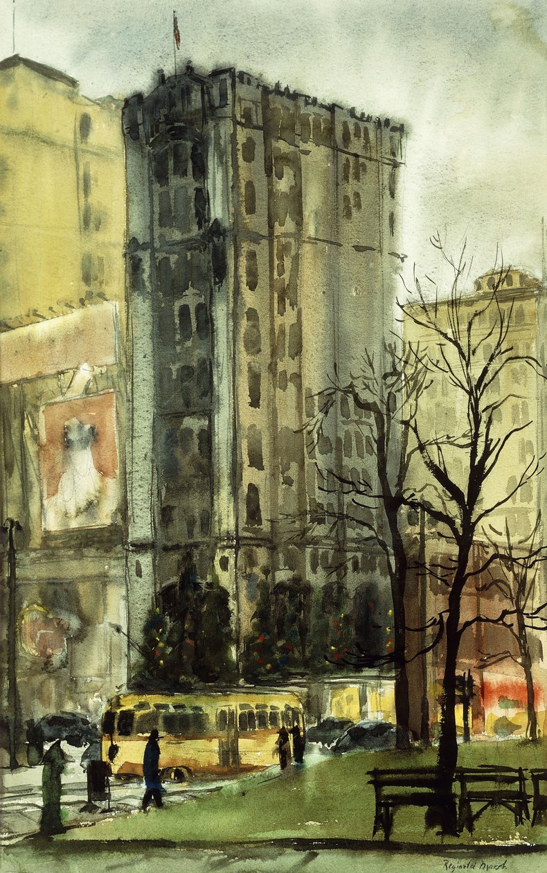 En regnvejrsdag i New York af Reginald Marsh