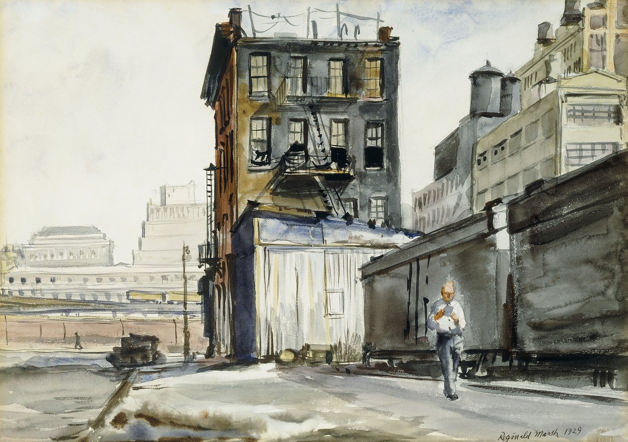 Togstationer, New York af Reginald Marsh