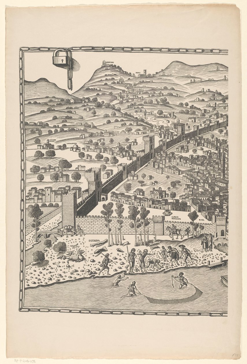 Udsigt over Firenze (venstre del) Fiorenza (titel på objekt) af Reichsdruckerei