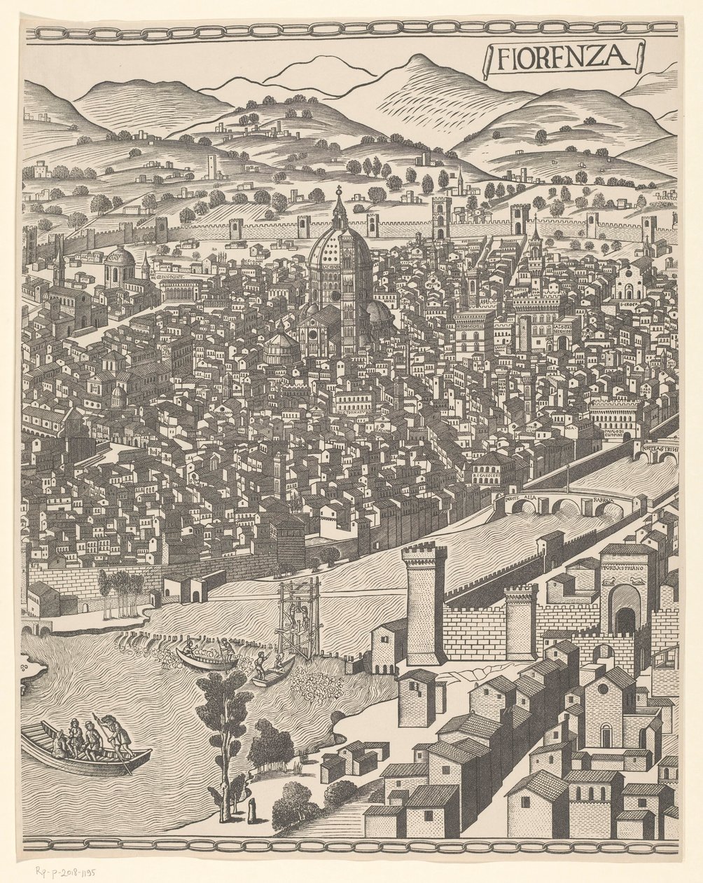 Udsigt over Firenze (midterste del) Fiorenza (titel på objekt) af Reichsdruckerei