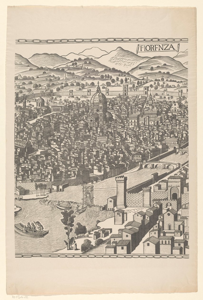 Udsigt over Firenze (midterste del) Fiorenza (titel på objekt) af Reichsdruckerei