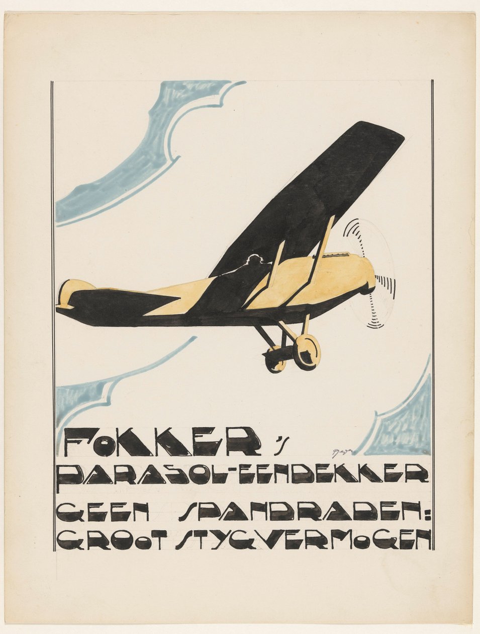 Fokkers parasol monoplan. Ingen spændetråde: stor styg kraft (original titel på objekt) af Reijer Stolk (signed by artist)