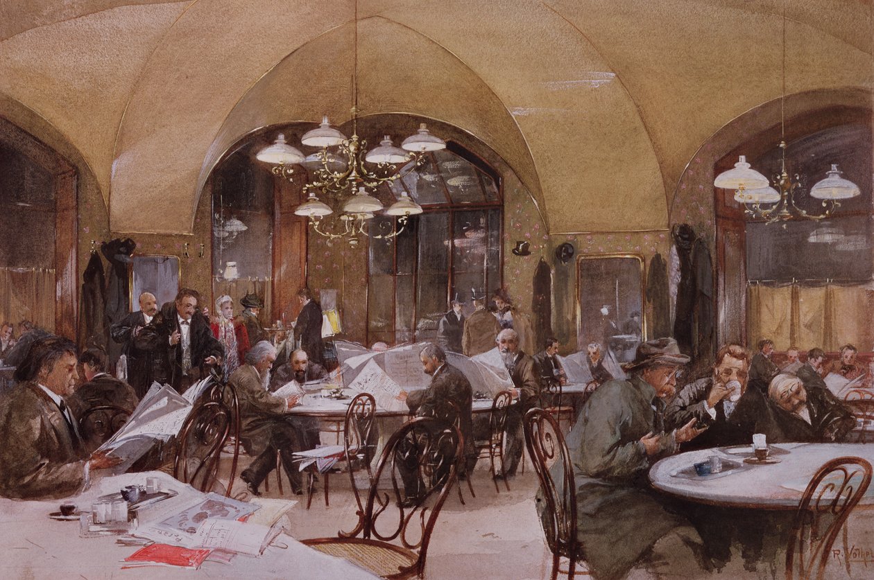 Cafe Griensteidl, Wien, 1890 af Reinhold Volkel