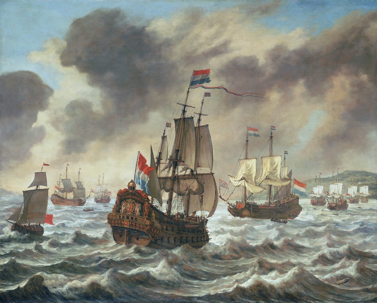 Før slaget ved Downs, 21. oktober 1639, med Tromps flagskib 
