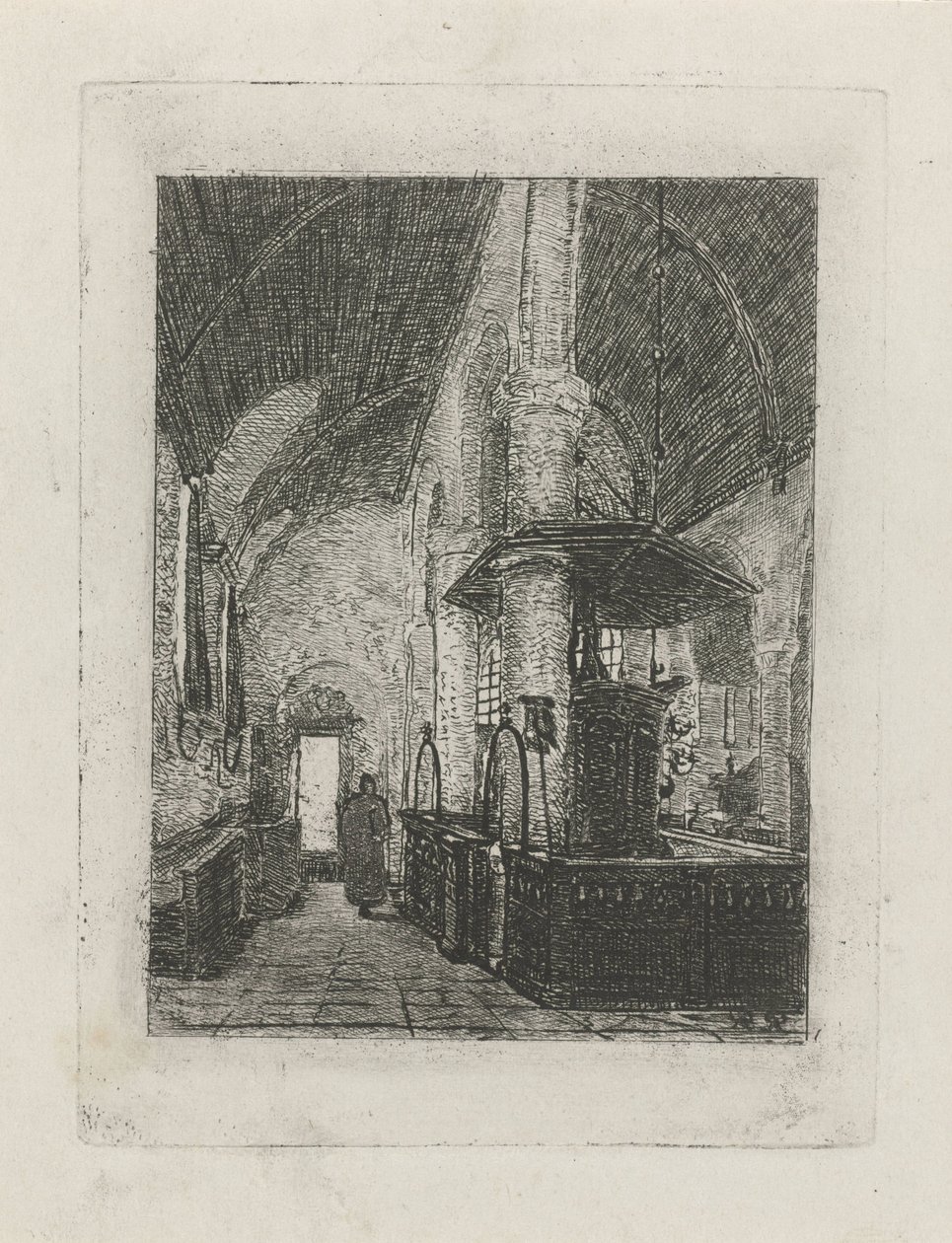 Kerkinterieur af Reinier Evert Johannes Roeterink