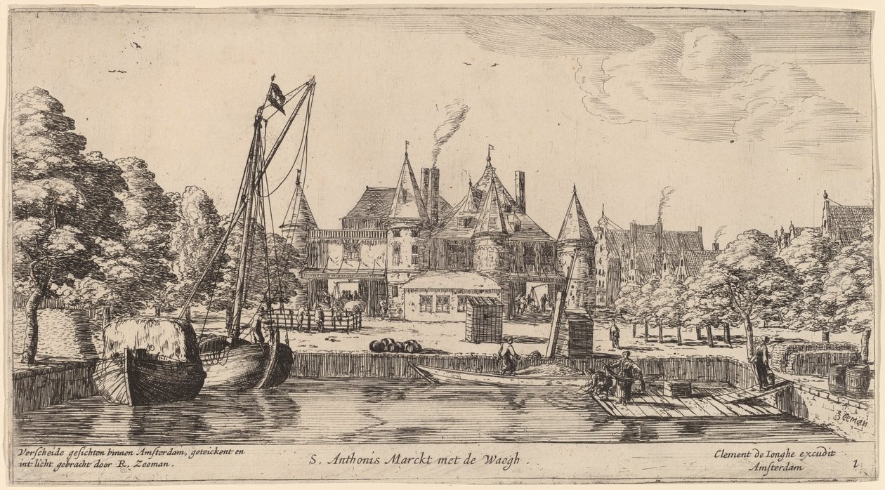 Nieuwmarkt med St. Anthonis Waag (S. Anthonis Markt med Waegh) af Reinier Nooms, called Zeeman