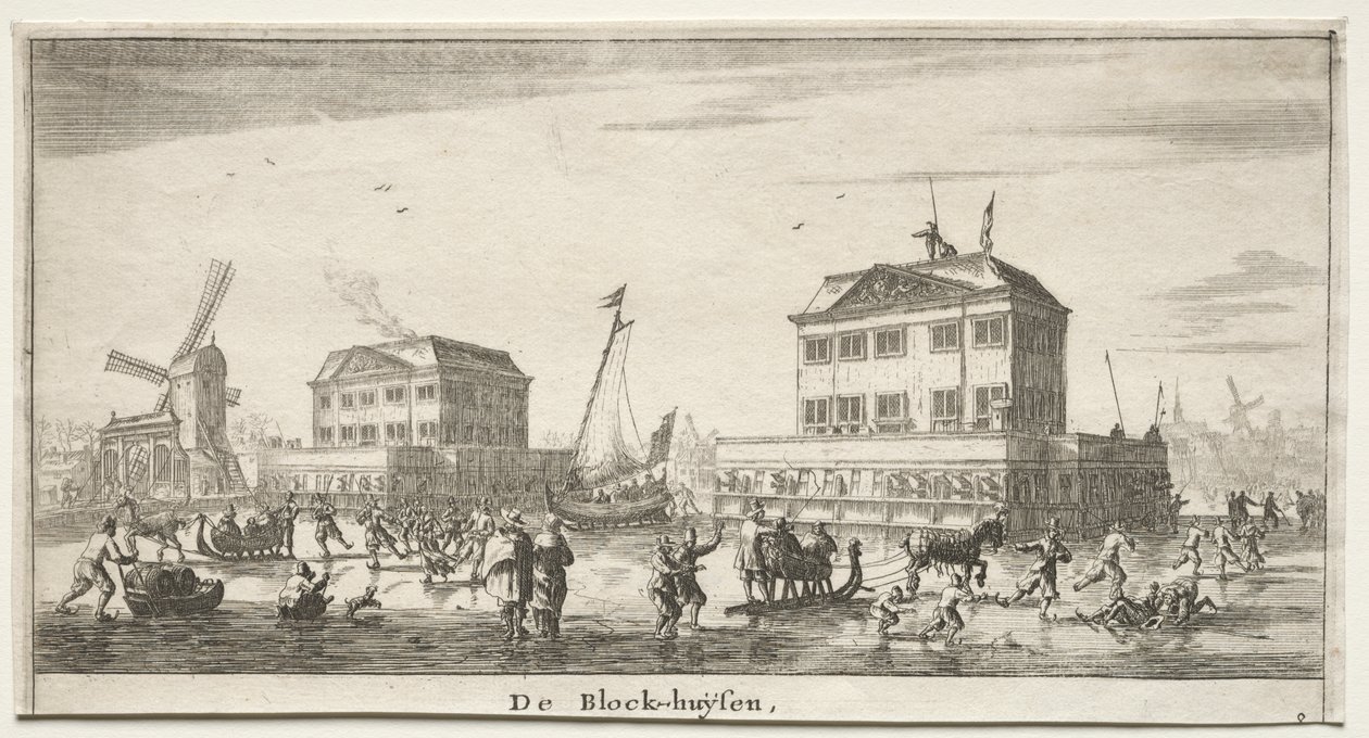Forskellige skibe og udsigter over Amsterdam (Verscheÿde Schepen en Gesichten van Amstelredam), del III: De Block-huÿsen af Reinier Nooms, called Zeeman