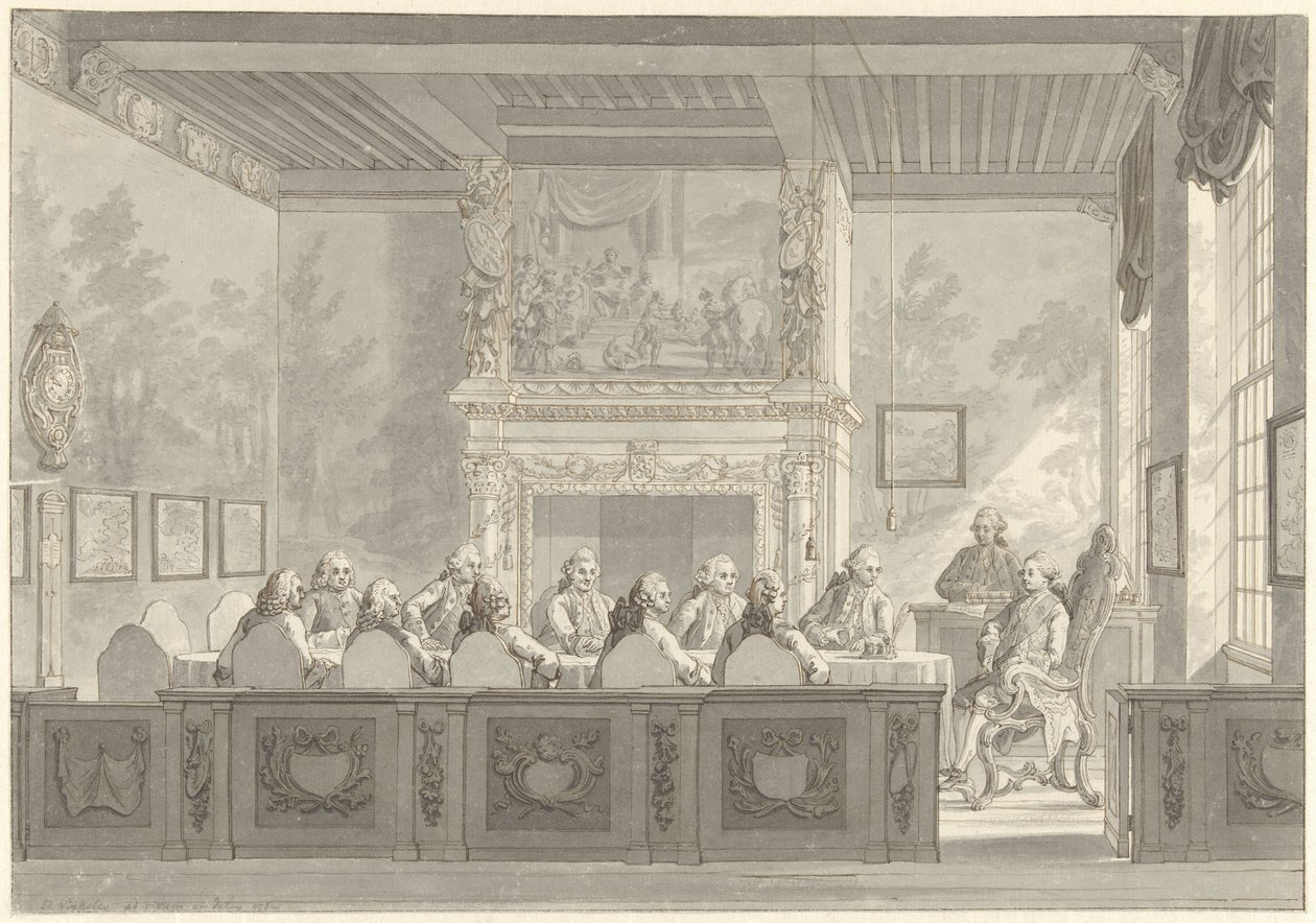 Sæde for Prins William V i Admiralitetskollegiet i Amsterdam af Reinier Vinkeles (I)
