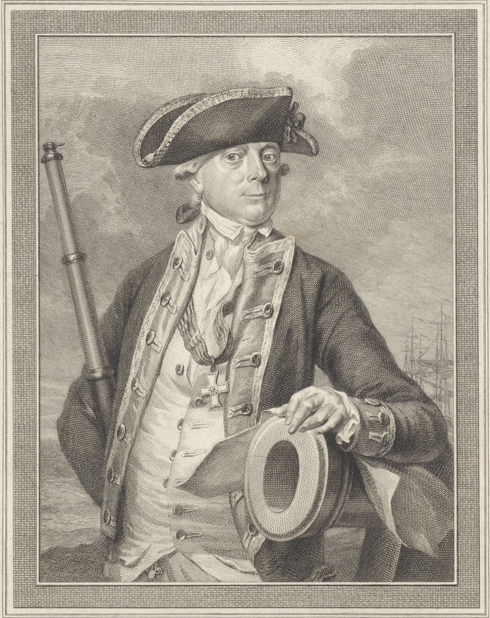 Admiral Jan Hendrik van Kinsbergen 1735-1819, greve af Dogger Bank, 1781 af Reinier Vinkeles