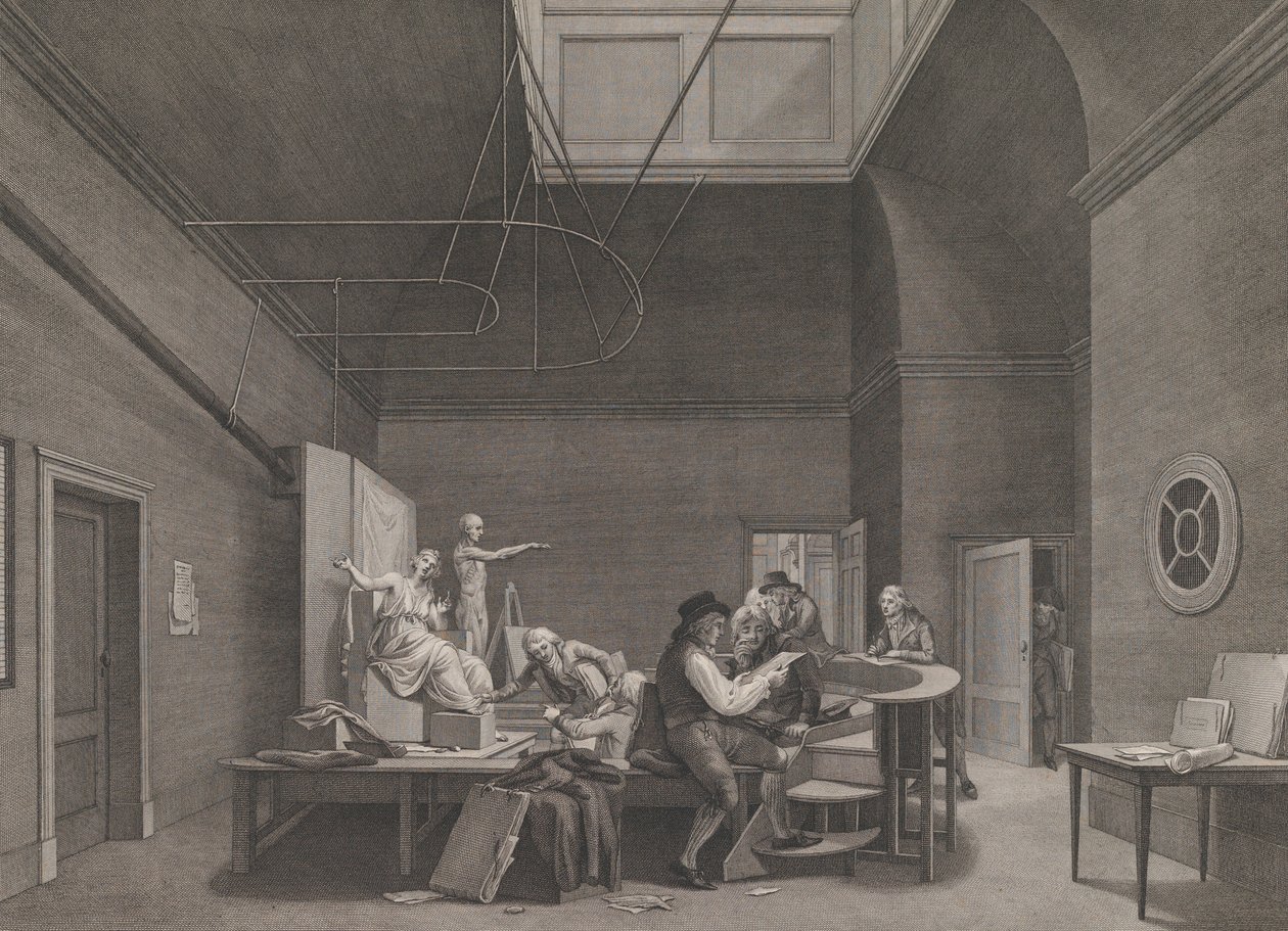 Tegneakademiet ved Felix Meritis Society i Amsterdam, ca. 1800. af Reinier Vinkeles