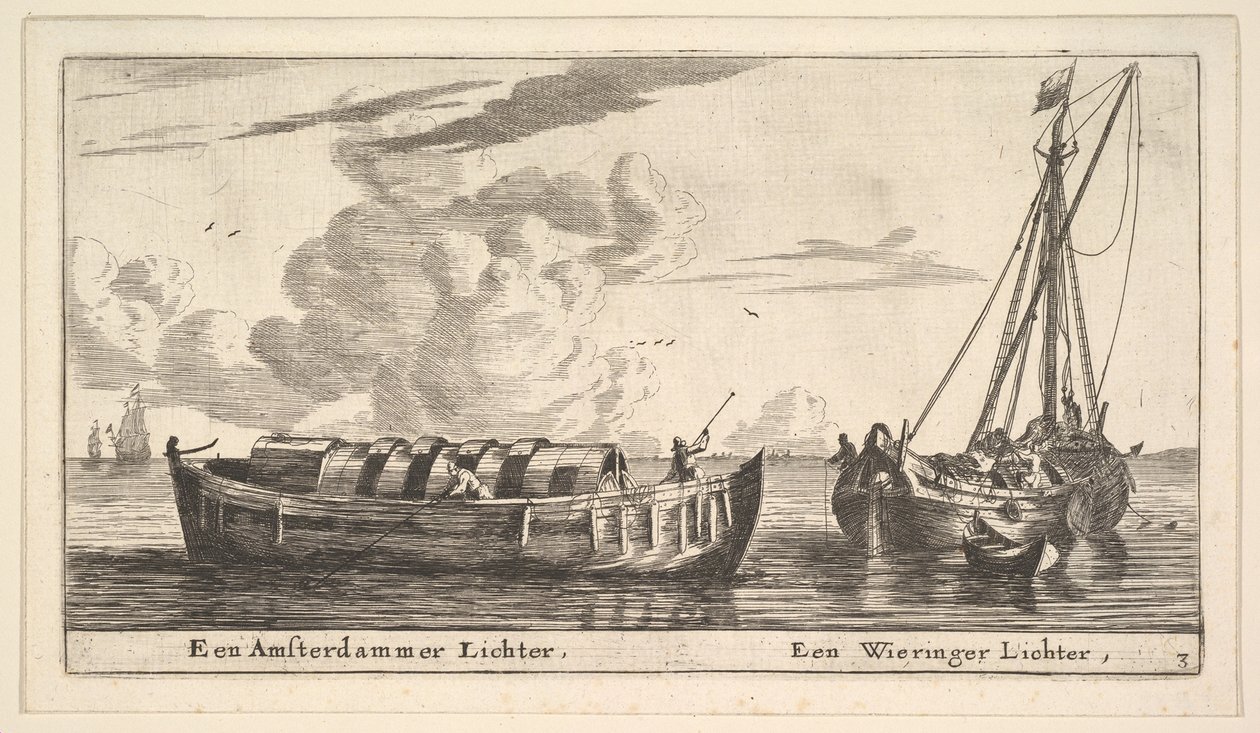En Amsterdam Lighter og en Wieringer, 1600-tallet. af Reinier Zeeman