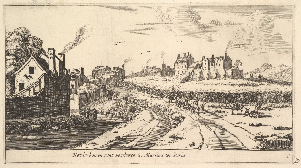 Indgang til forstaden Saint Marceau nær Paris, 1600-tallet. af Reinier Zeeman