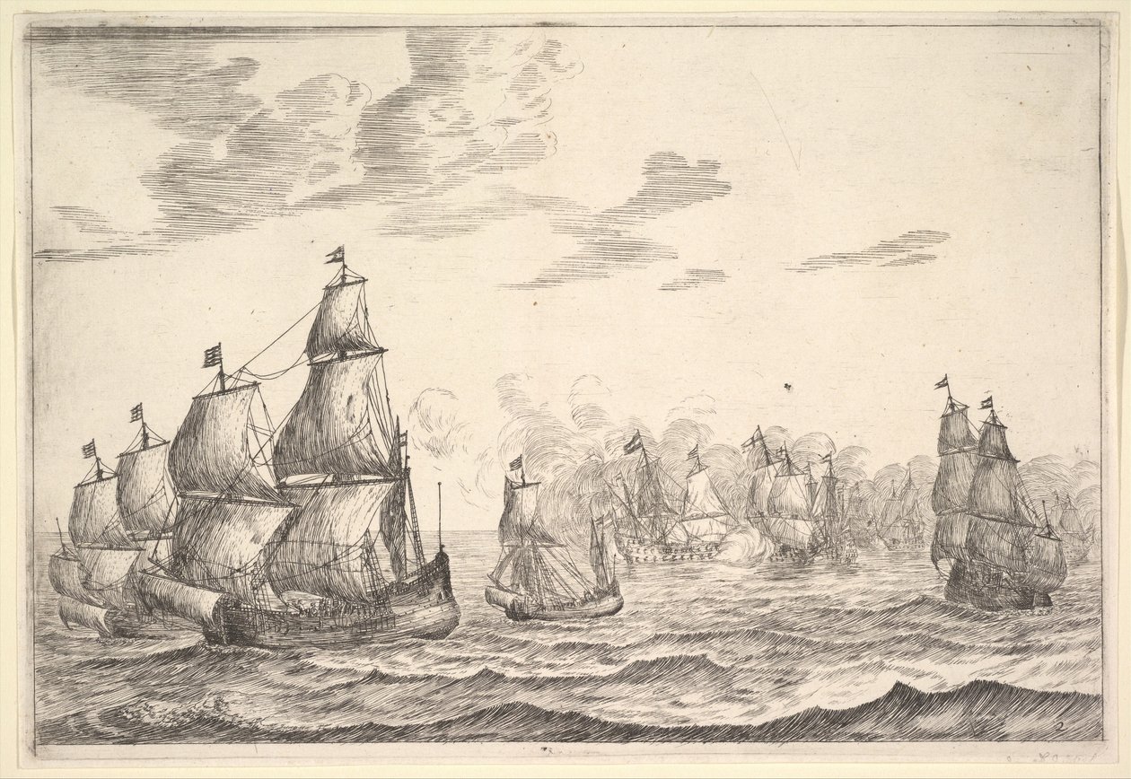 Søslagsscene, 1600-tallet. af Reinier Zeeman