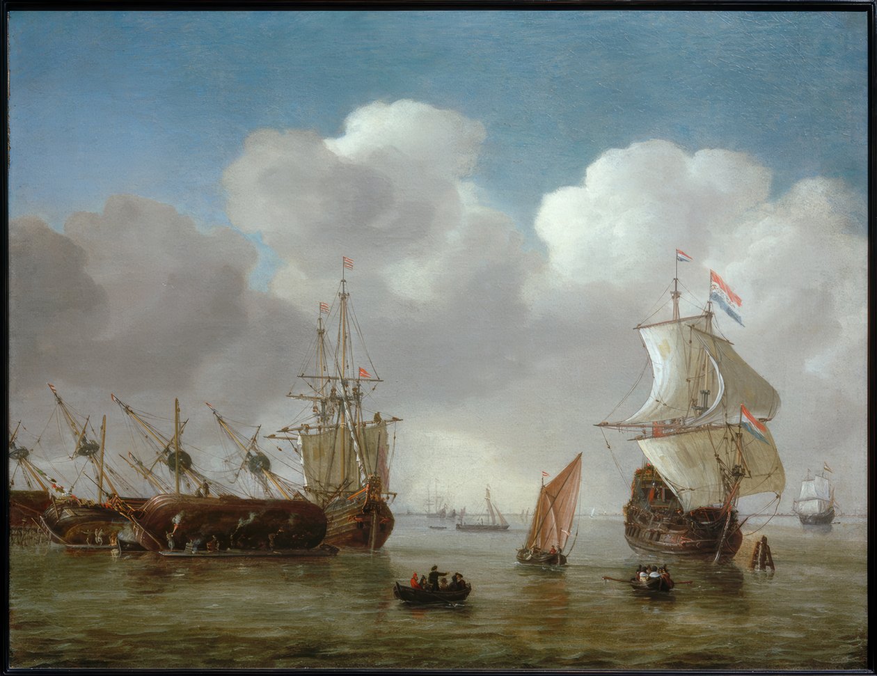 hollandsk havnescene af Reinier Zeeman