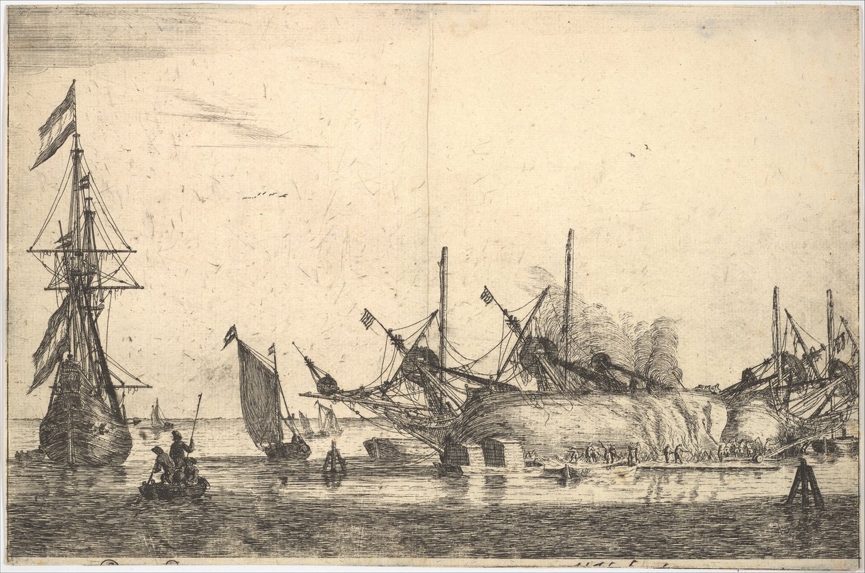 Skibe sørget for tætning af skroget, 1600-tallet. af Reinier Zeeman