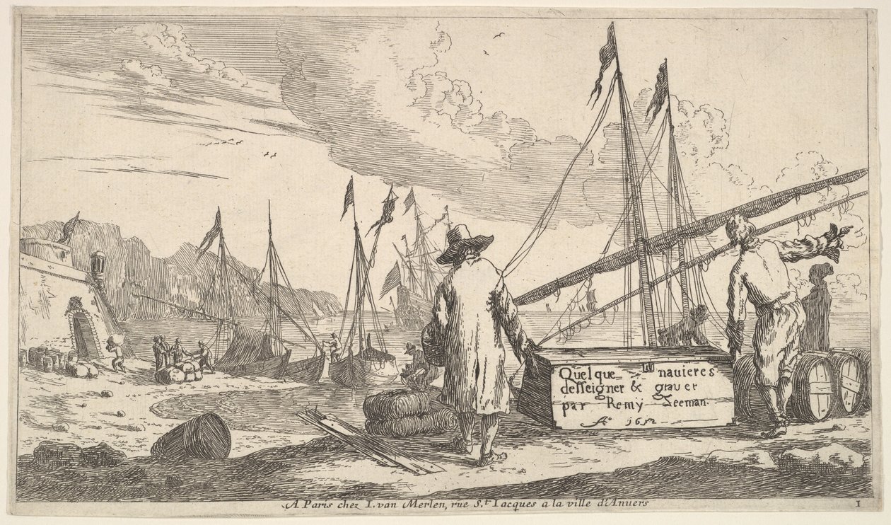Titelside, Nogle skibe designet og indgraveret af Remy Zeeman, 1652. af Reinier Zeeman