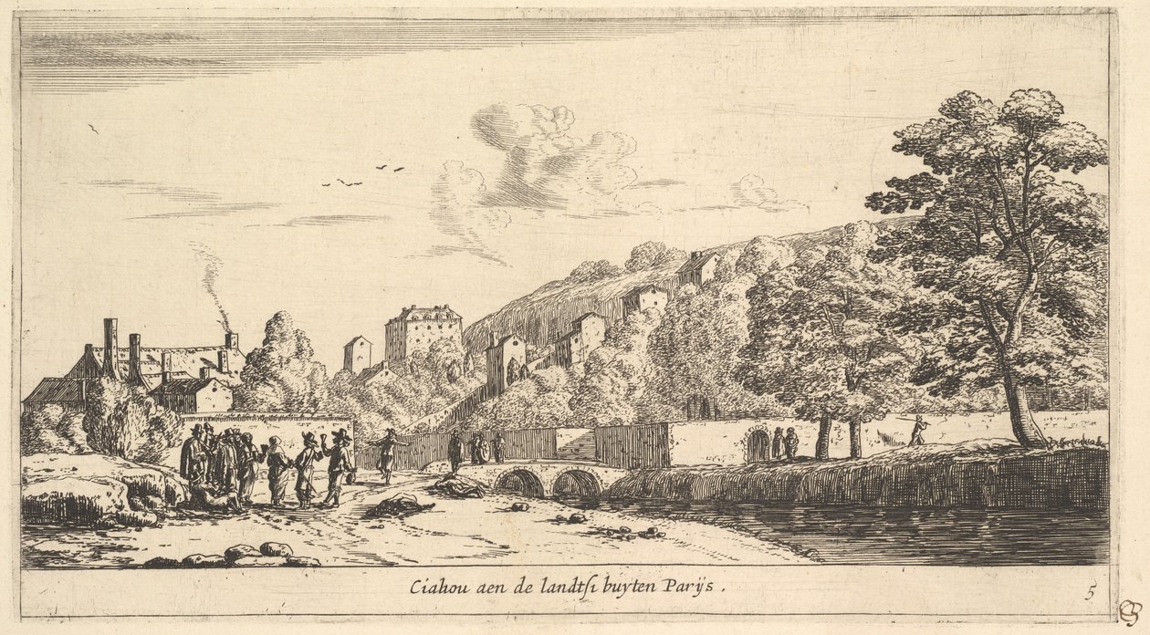 Udsigt over Chaillot i Paris, 1600-tallet. af Reinier Zeeman