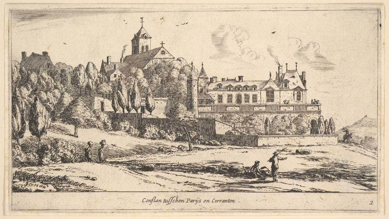 Udsigt over Conflans, 1600-tallet. af Reinier Zeeman
