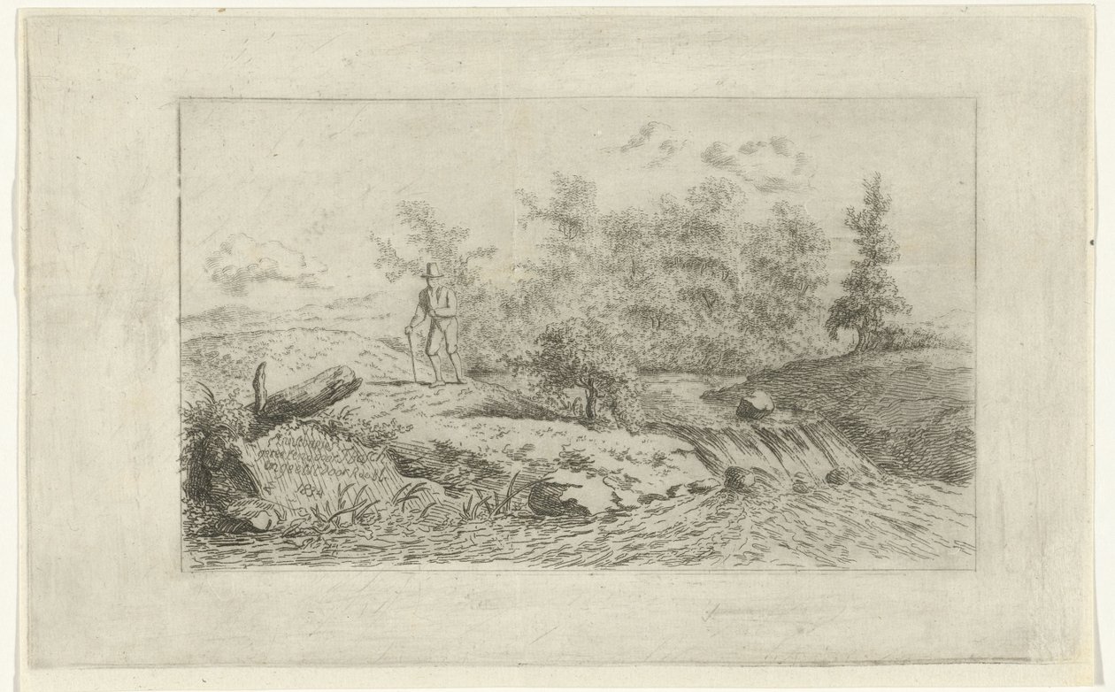 Mand ved et vandfald af Reinierus Albertus Ludovicus baron van Isendoorn à Blois