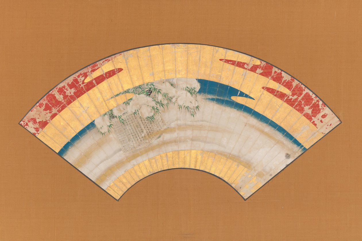 Breaking a Plum Branch on a Snowy Night, Bamboo in Snow, 1800-tallet. af Reizei Tamechika
