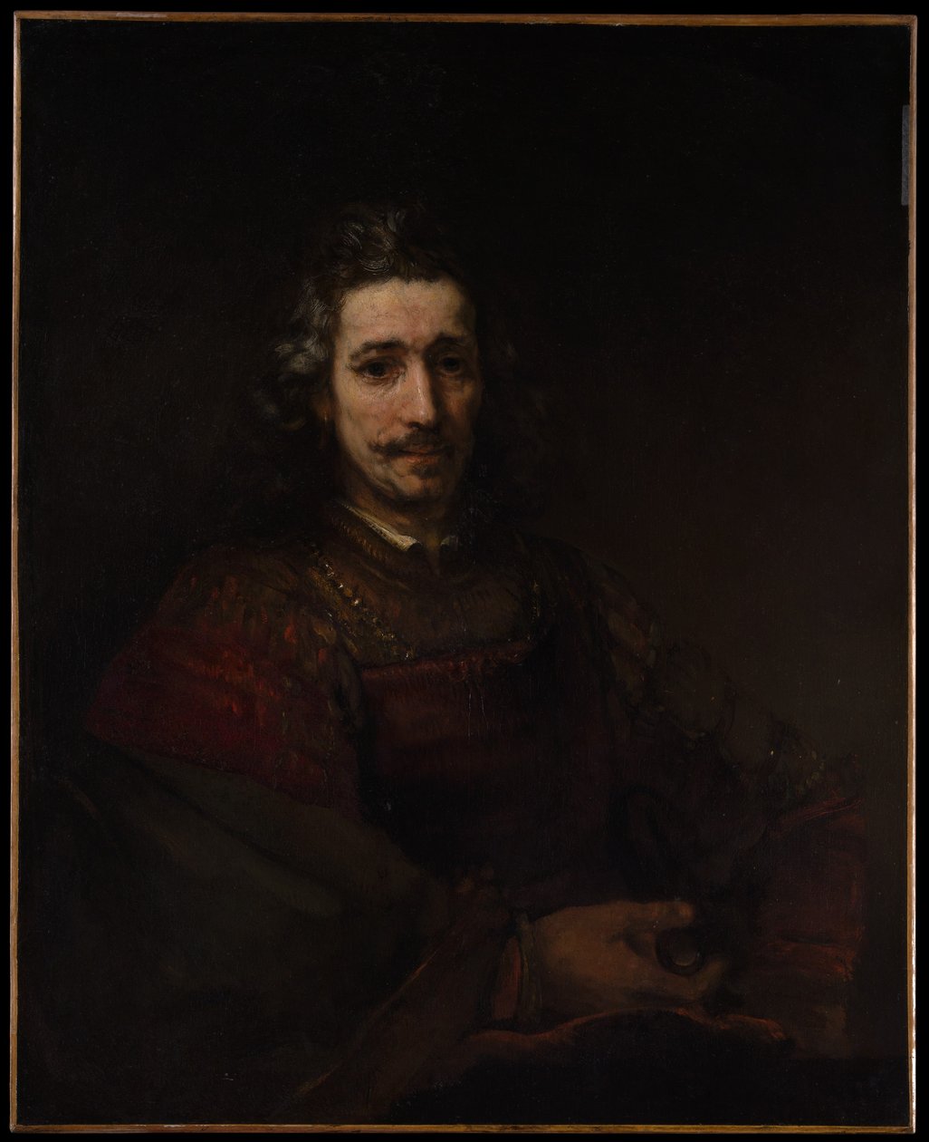 Mand med forstørrelsesglas af Rembrandt van Rijn