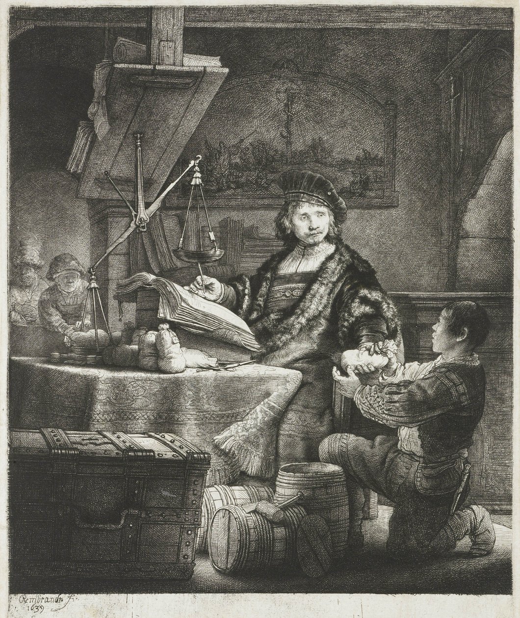 Jan Wtenbogaert, 1639 af Rembrandt van Rijn