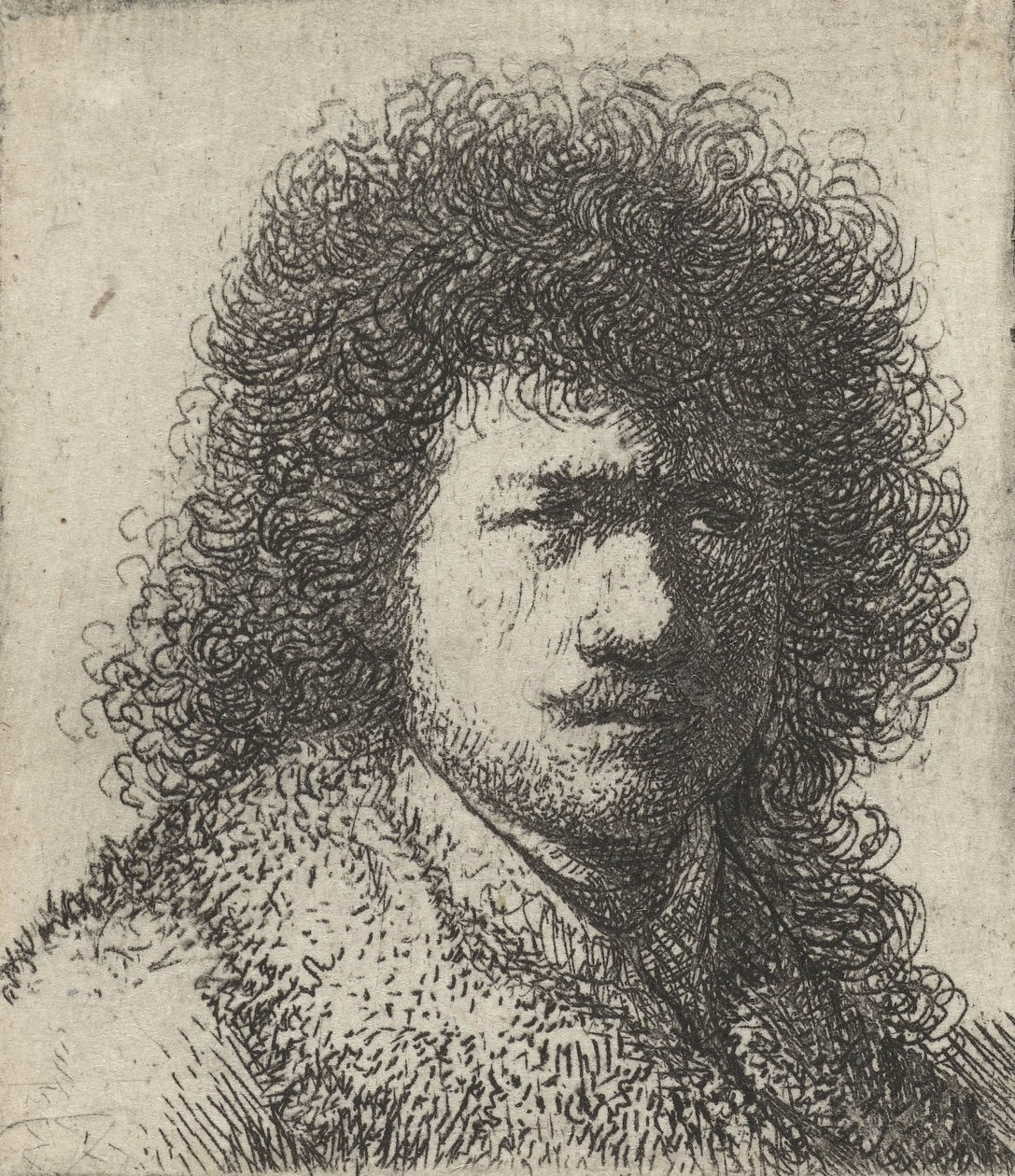 Selvportræt med rodet hår, 1628-31 af Rembrandt van Rijn