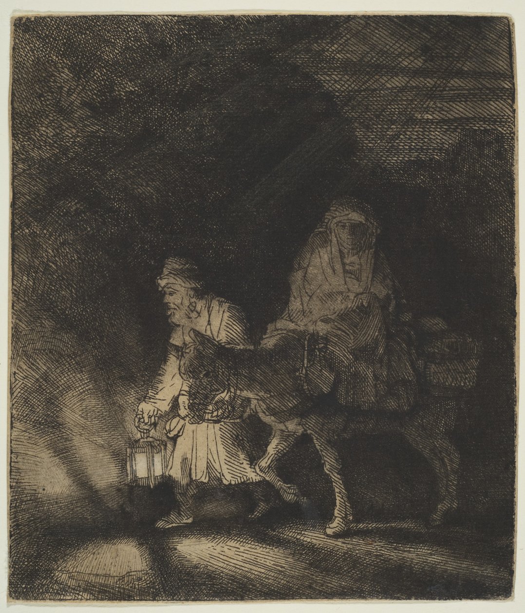 Flugten til Egypten: et natstykke, 1651 af Rembrandt van Rijn