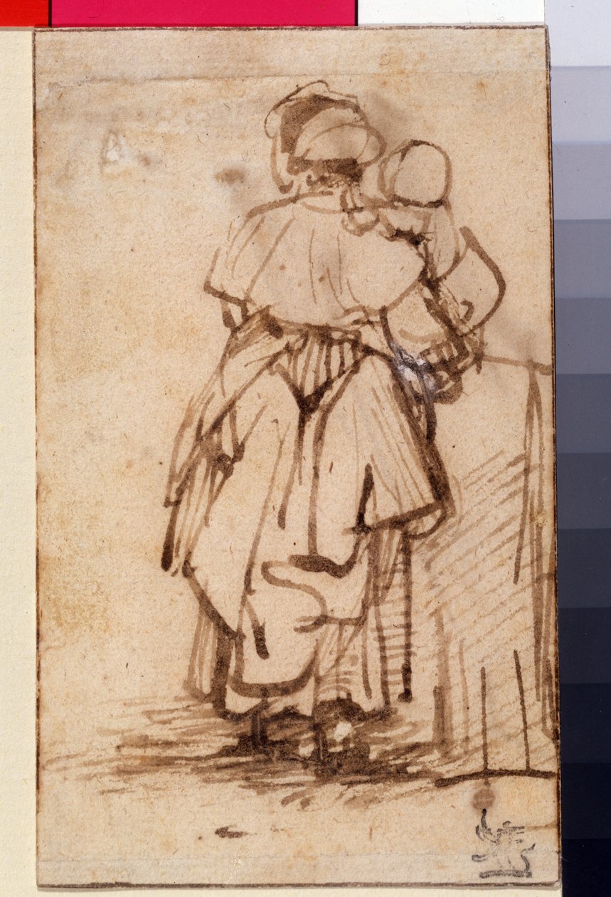 Kvinde med et barn på skødet, ca. 1640 af Rembrandt van Rijn
