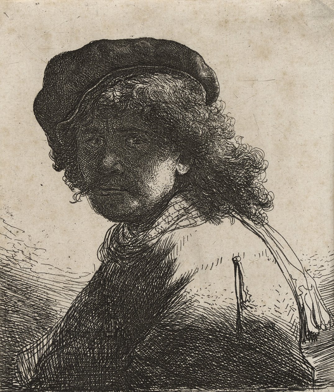 Rembrandt i kasket og tørklæde, ca. 1663 af Rembrandt van Rijn