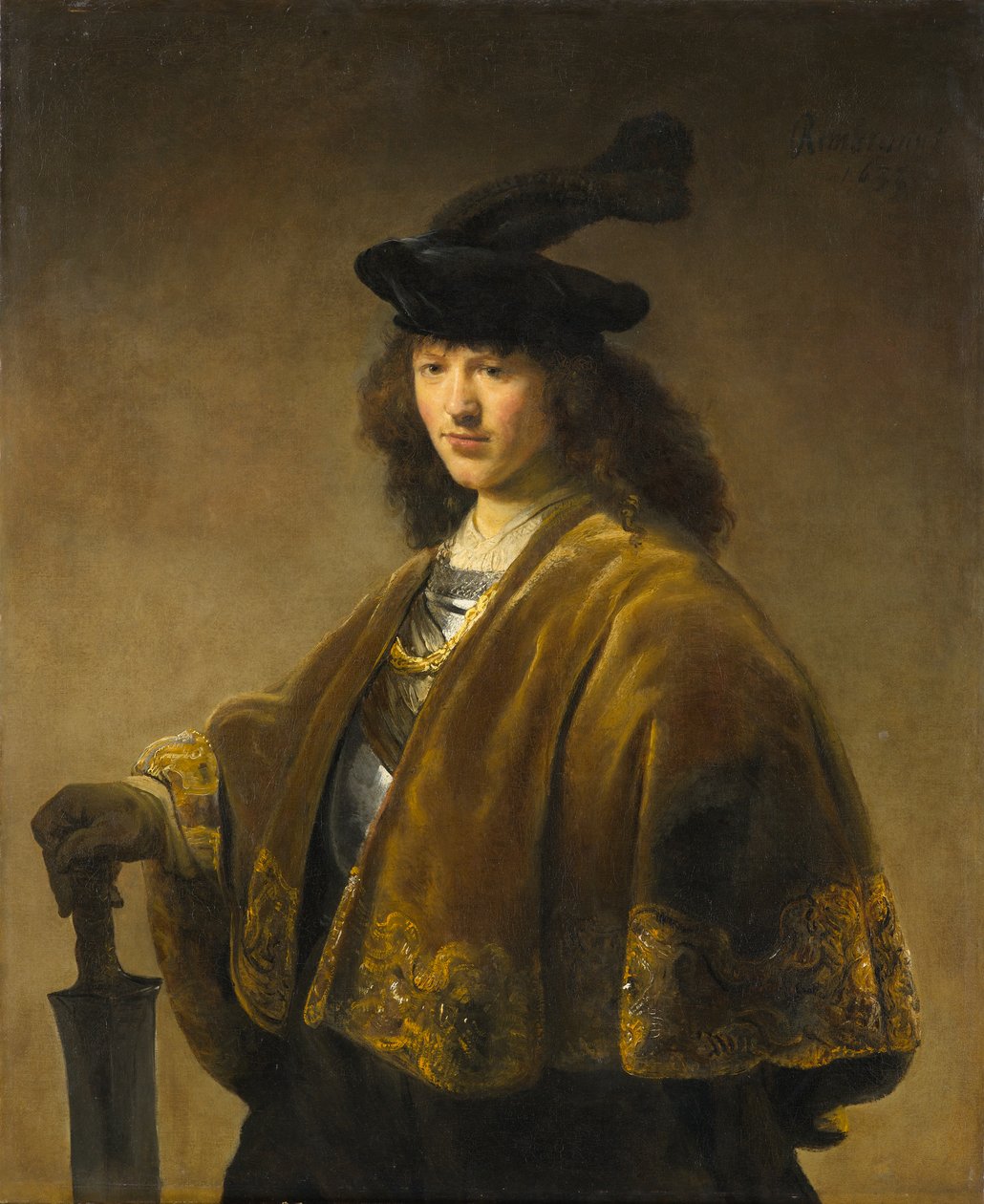 Ung mand med et sværd, ca. 1633-1645 af Rembrandt Harmensz. van Rijn circle of Rembrandt Harmensz. van Rijn circle of