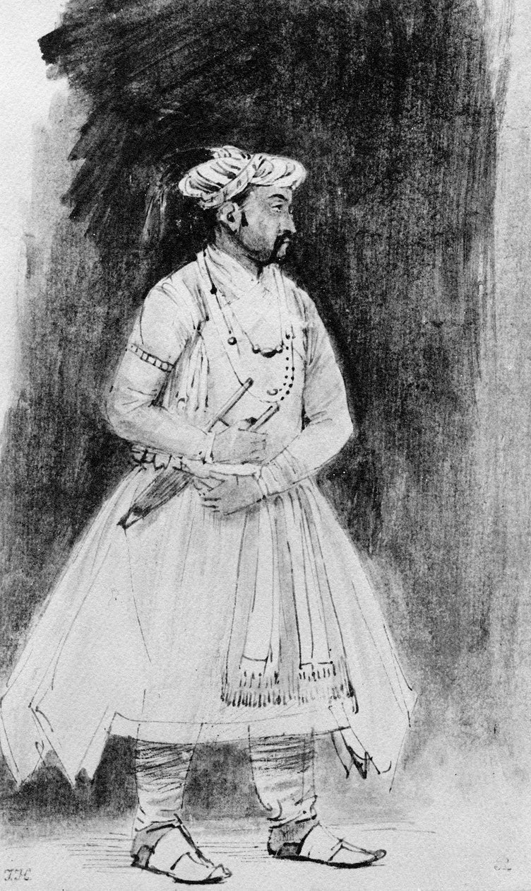 A Mughal Nobleman, ca. 1659 (pen, blæk og vask på papir) af Rembrandt van Rijn