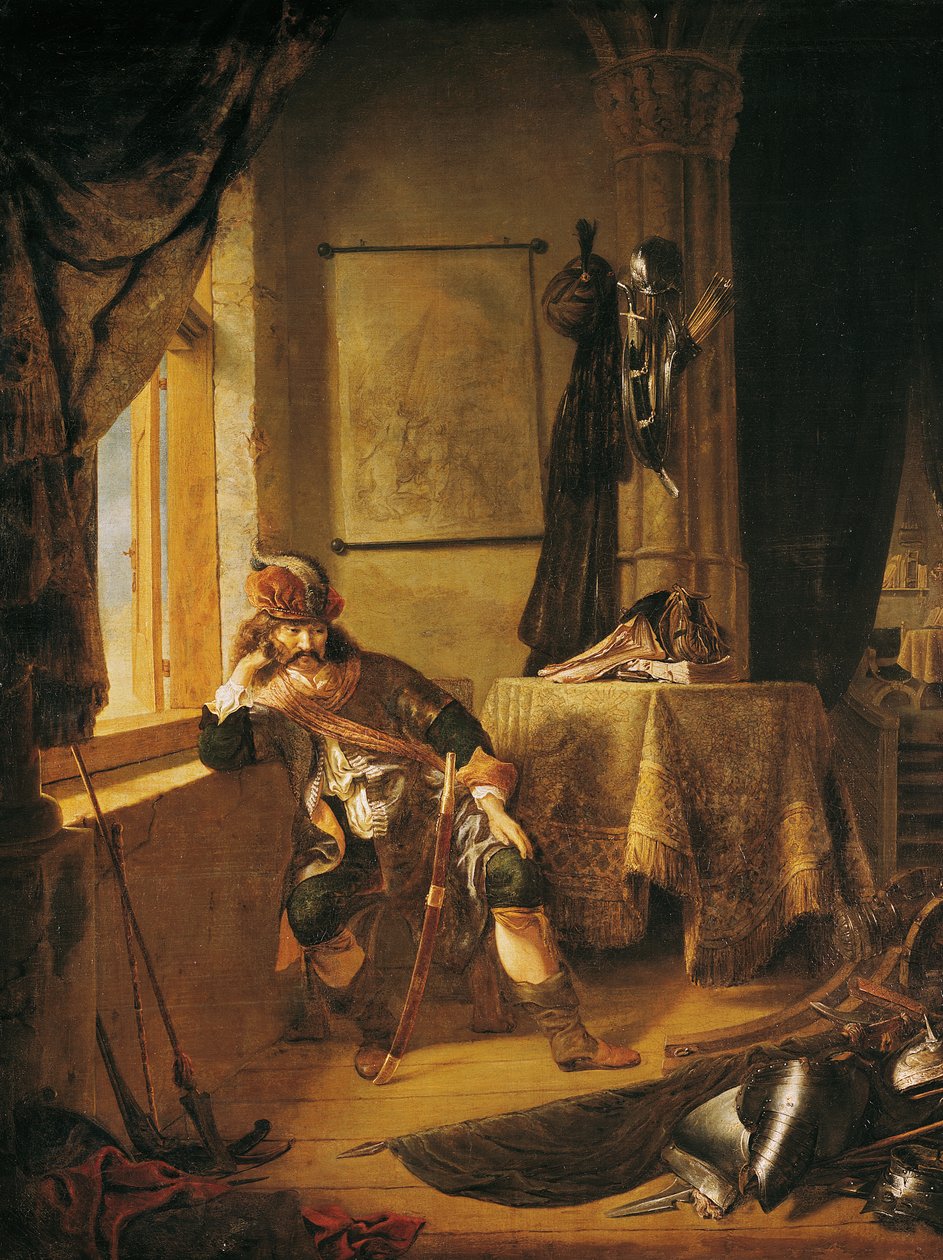 En kriger i tanker af Rembrandt van Rijn