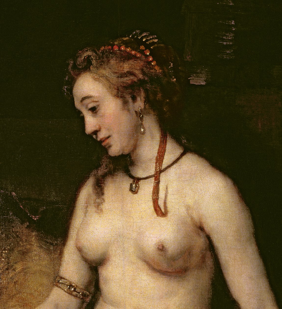 Bathsheba Bathing, 1654 (detalje af 44593) af Rembrandt van Rijn