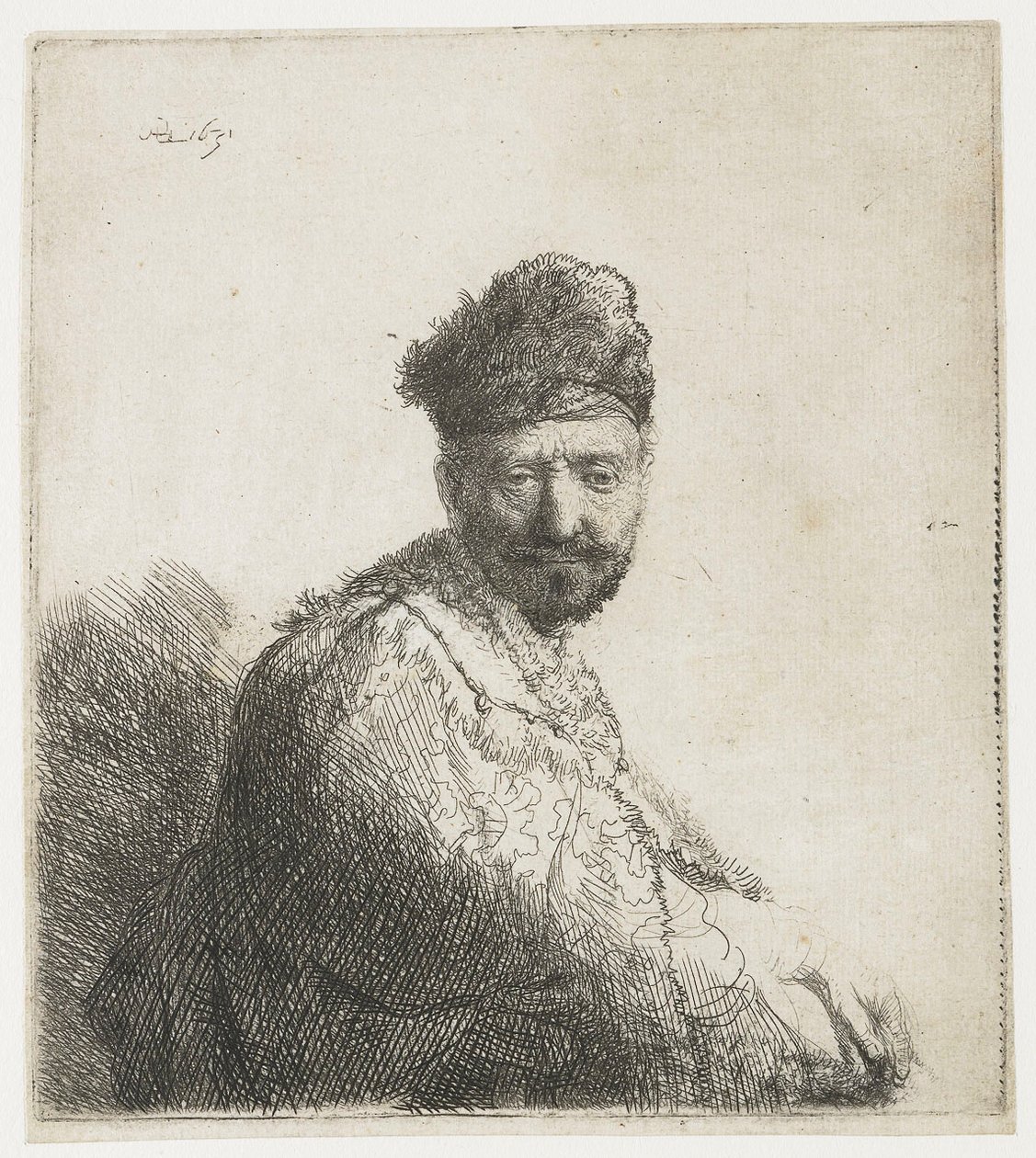 Bearded Man, in a Furd Oriental Cap and Robe: The Artist